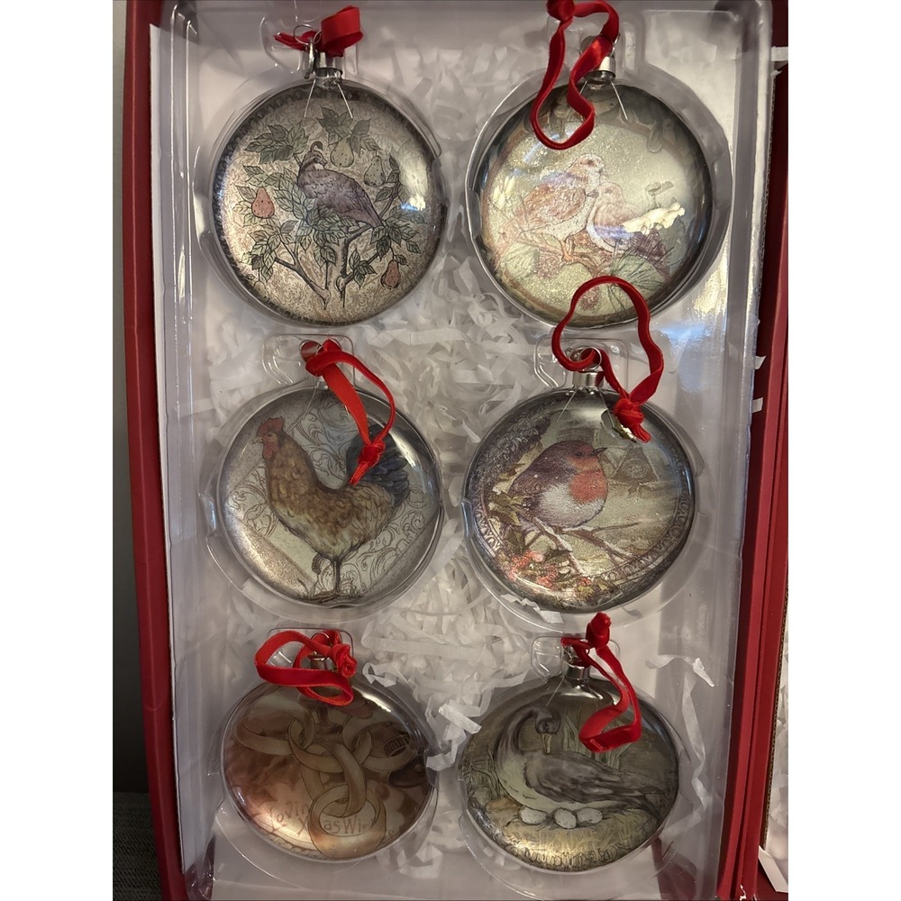 Vtg Limited Edition Glass Dome Ornaments Pottery Barn Twelve Days of Christmas - Picture 2 of 16